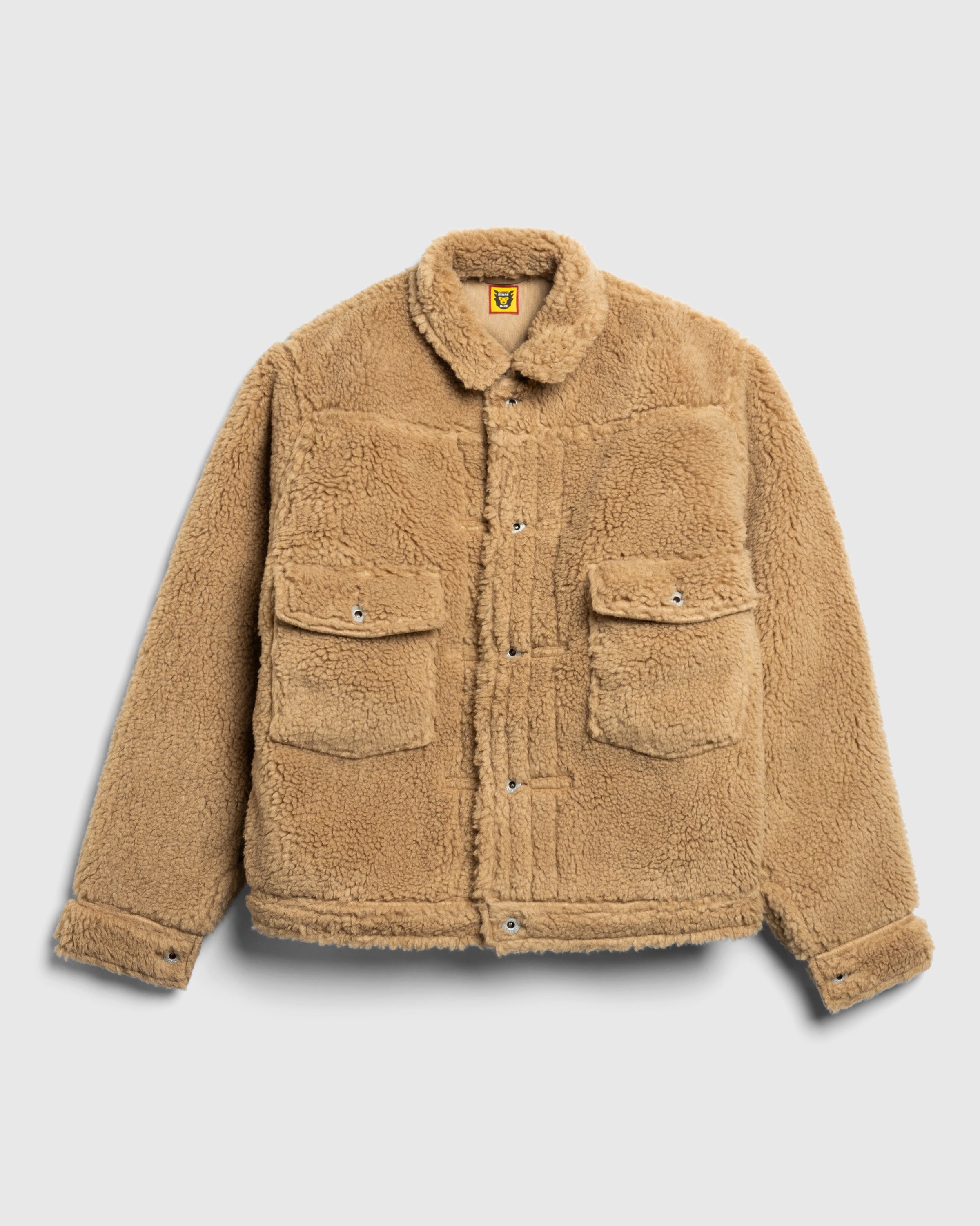 Human Made Wool Blended Boa Fleece Work Jacket Beige
